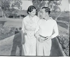 Buster Keaton Walking with Wife Mae