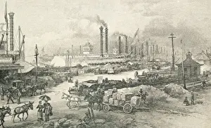Busy Prints: Busy Dock Scene of an Early Louisiana Port