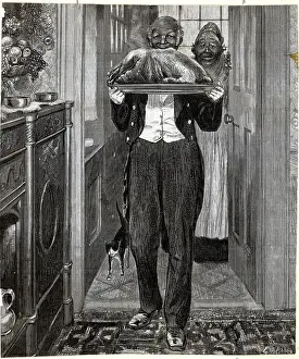 Butler Prints: Butler Serving Thanksgiving Turkey