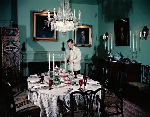 Butler Setting Table at Blair House