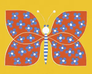 Illustration And Pain Prints: Butterfly