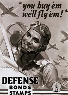 Government Bond Prints: You Buy Em We'll Fly Em Poster by J. Walter Wilkinson and Walter G. Wilkinson