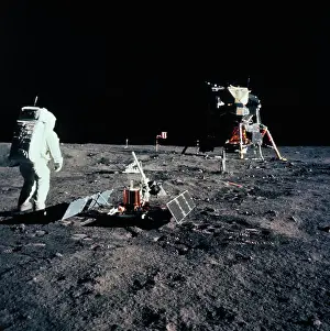 Buzz Aldrin and the Deployed EASEP Package