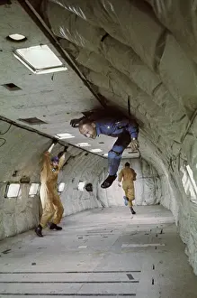 Buzz Aldrin Floating in a Plane