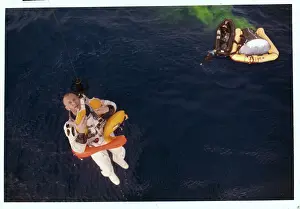 Buzz Aldrin Being Hoisted From Water