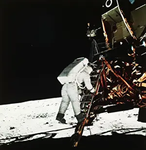 Buzz Aldrin Suspended in Space