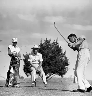 Byron Nelson and Caddy Watching Ken Venturi Golf