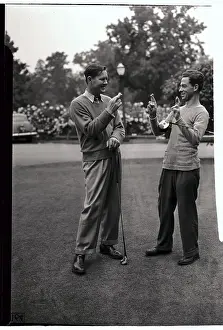 Hershey Prints: Byron Nelson and Eddie Kirk Crossing Their Fingers