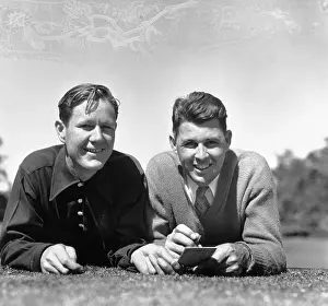 Byron Nelson and Henry Picard Laying on Grass