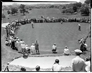 Queens Prints: Byron Nelson Putting on Seventh Green