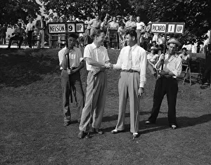 Flushing Prints: Byron Nelson Shaking Hands with Henry Picard