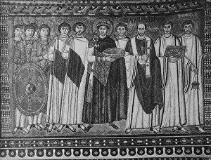 Cape Prints: Byzantine Mosaic of Emperor Justinian and His Retinue