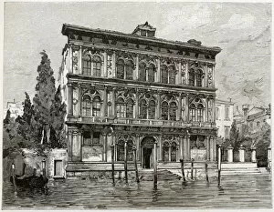 Images Dated 9th March 2012: Ca Vendramin Calergi, Venice, Engraving, 1884
