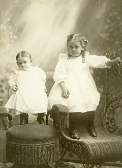 Time Captured: Vintage Art: Cabinet card portrait of siblings in studio, Lowell, Massachusetts, 1880s