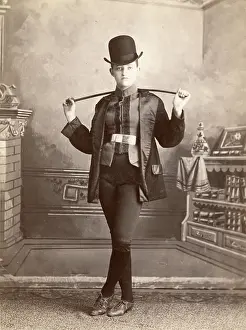 Time Captured: Vintage Art: Cabinet card portrait of woman dressed in a man's horse riding suit and crop