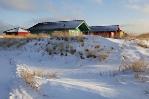Cabins, dune, Helgoland, Schleswig-Holstein, Germany, Europe Cabins, dune, Helgoland, Schleswig-Holstein, Germany, Europe