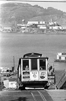 Alcatraz Prints: Cable Car on San Francisco Hill