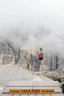 Images Dated 15th June 2014: Cable car station at Falzarego Pass, Dolomites