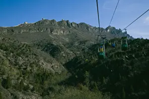 Overhead Cable Car Prints: Cable cars at the Great Wall of China
