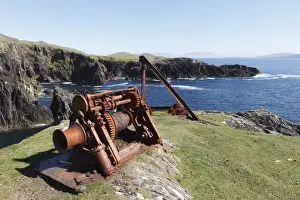 Steep Prints: Cable winch, rocky coast in the south of Achill Island