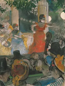 Pastel On Paper Prints: The café-concert at Les Ambassadeurs. Artist: Degas, Edgar (1834-1917)