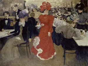 Cafe Prints: In the Café d'Harcourt at Paris. Artist: Evenepoel, Henri Jacques Edouard (1872-1899)