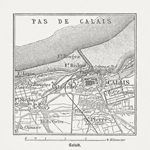 Contour Drawing Prints: Calais, France, wood engraving, published in 1882