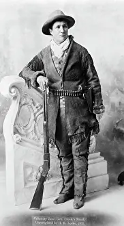 Sharpshooter Prints: Calamity Jane Standing With Rifle