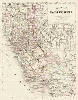 Images Dated 7th October 2017: California map 1893