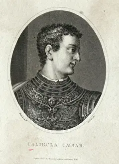Caligula Prints: Caligula Caesar In Engraving/Oval Frame