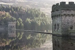 Calm water at Derwent dam in the Peak District national park