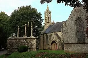 Centre Collection: Calvary and Church of Notre Dame des Trois Fontaines between Briec and Pleyben, Brittany, France