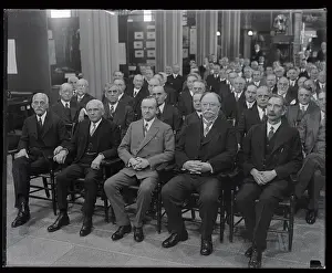 Prints of (Original Caption). President Coolidge his cabinet members attended the Smithsonian Institute Board Conference in Washington Pioneers of Science: Calvin Coolidge Attending Smithsonian Institute Board Conference