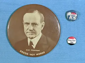 Message Pin Prints: Calvin Coolidge Campaign Buttons