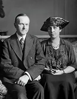 Calvin Coolidge And Wife In Portrait