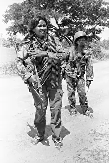 Sandals Prints: Cambodian Women Soldiers In Uniform