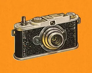 Images Dated 18th May 2015: Camera on an Orange Background