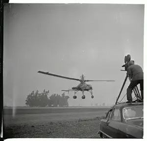 Cameraman Filming Howard Hughes XH 17 Helicopter