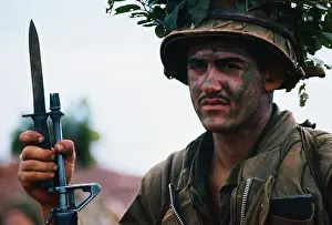 Bayonet Prints: Camouflaged Marine with Bayonet