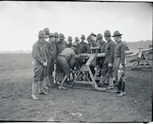 Camp Lewis Troops Manipulating Wooden Gun