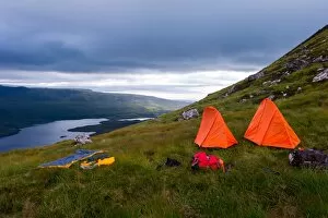 Images Dated 24th August 2015: Camp site at Stac Pollaidh