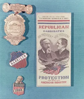 Message Pin Prints: Campaign Items for Benjamin Harrison