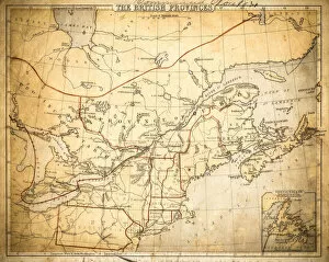 Images Dated 24th October 2018: Canada British America map of 1869