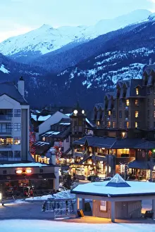 Canada Prints: Canada, British Columbia, Whistler Village and mountains