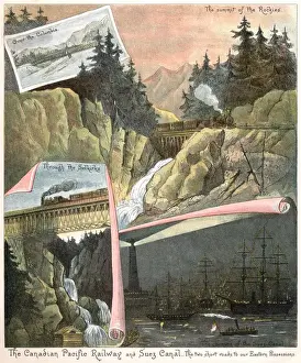 Canadian Pacific Railway and Suez Canal (Victorian illustration)