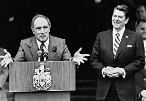 Canadian Prime Minister Pierre Elliott Trudeau Giving a Speech