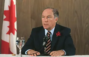 Canadian Prime Minister Pierre Trudeau in Meeting