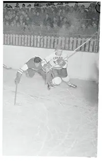 Canadians Defeating Czechs in Hockey Play