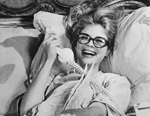 Candice Bergen Laughing into Telephone