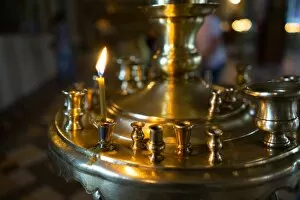 Images Dated 17th July 2015: Candle in Trinity Lavra monastery, Sergiyev Posad